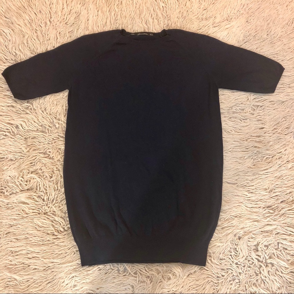 ZARA Basic light short sleeve cotton sweater / top